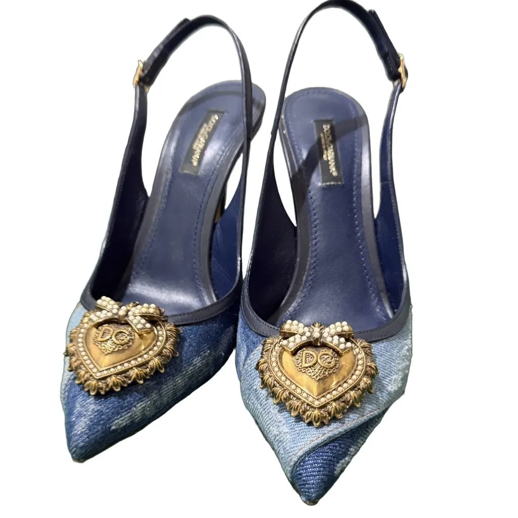 Dolce & Gabbana Devotion Denim Pumps Heels