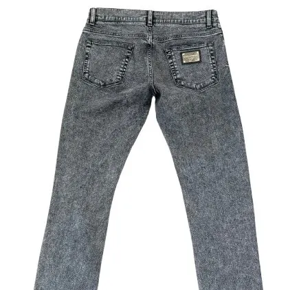 Dolce & Gabbana Dolce&Gabbana Slim Fit Acid Wash Distressed Jeans Grey Cotton Never worn - Back View