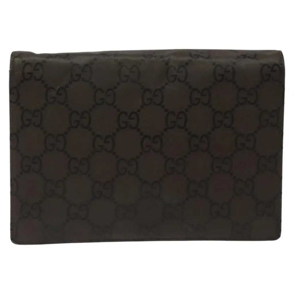 Gucci Clutch Brown Canvas Good - Back View