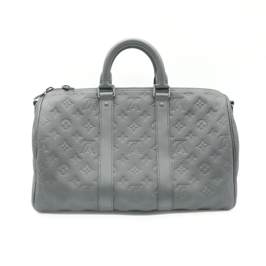 Louis Vuitton Keepall Bandouliere 35 Monogram Black Leather Very good - Back View