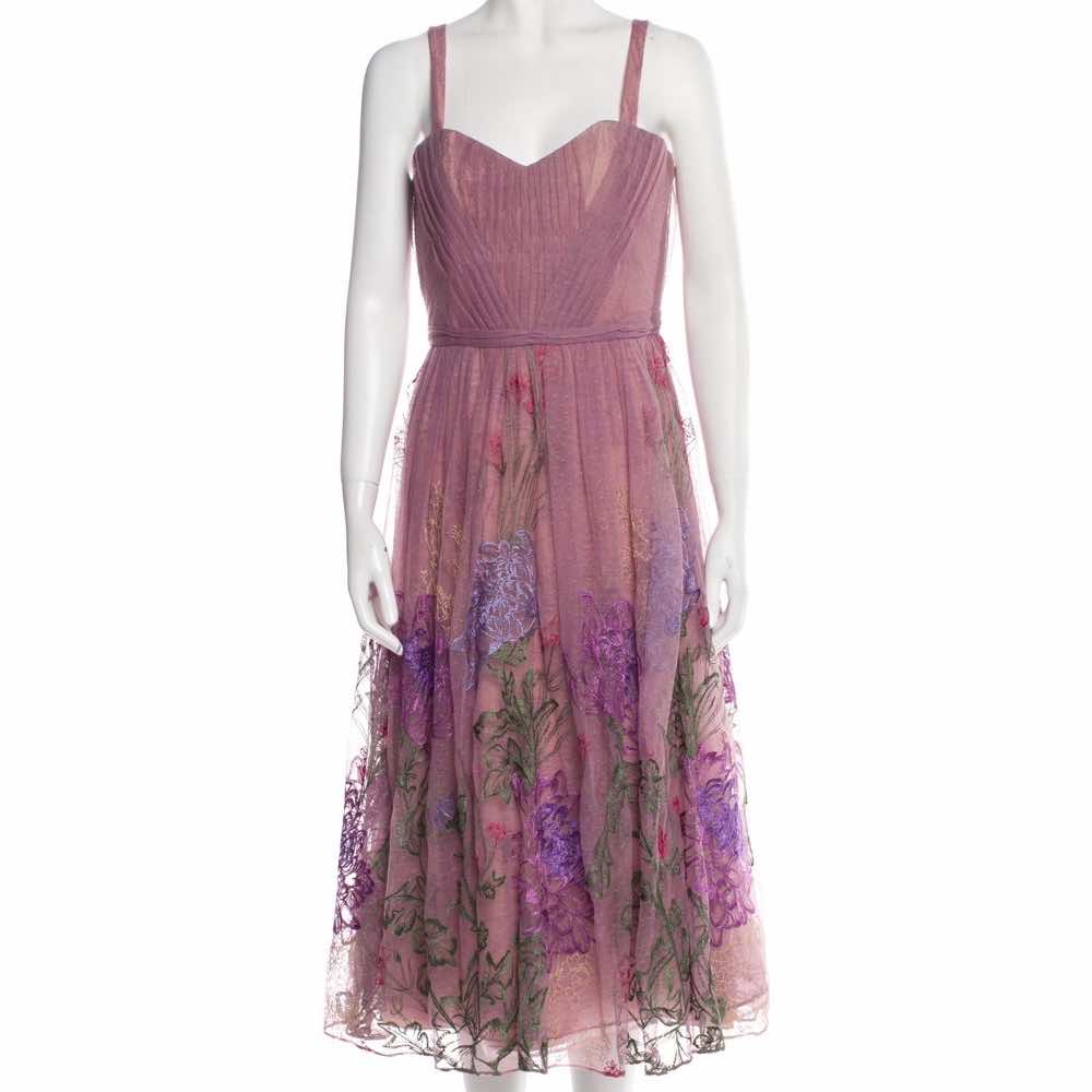 Marchesa Notte Tulle Floral Dress