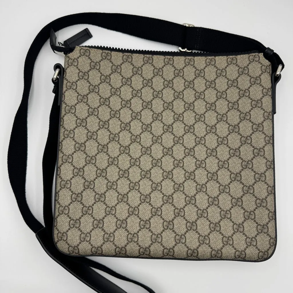 Gucci GG supreme monogram black Camel Leather Very good - Back View