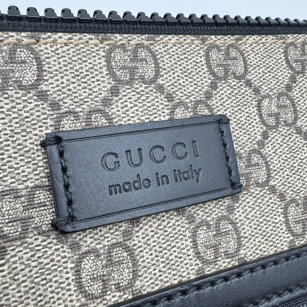 Gucci GG supreme monogram black Camel Leather Very good - Box View