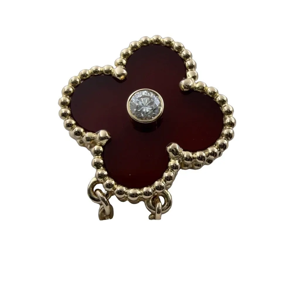 Van Cleef & Arpels Rare 2011 Holiday Limited Edition Alhambra Necklace Red Rose Gold Very good - Front View