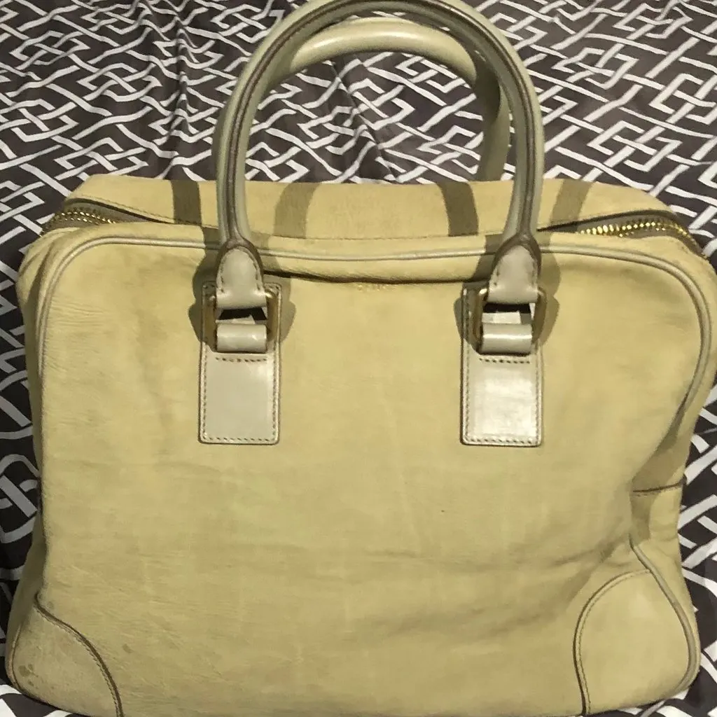 Celine bowling medium Khaki Suede Very good - Back View