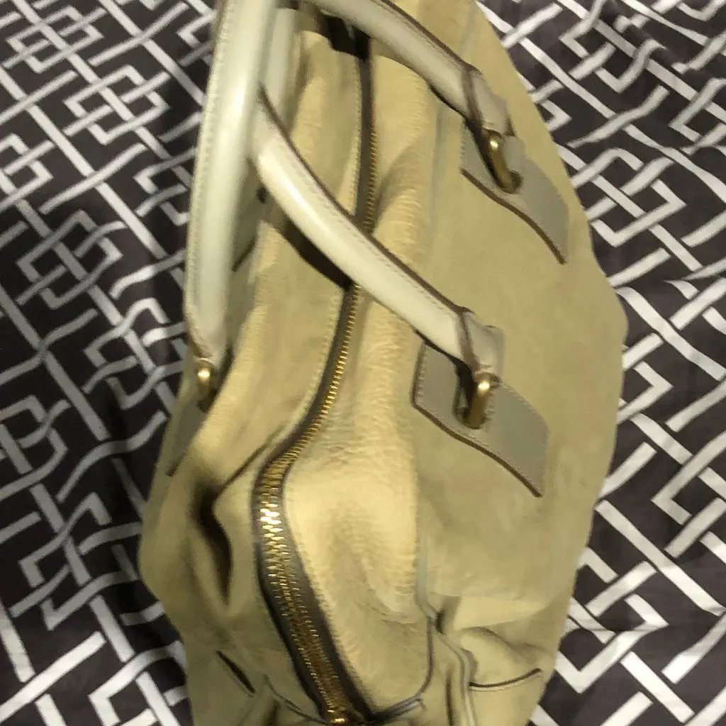 Celine bowling medium Khaki Suede Very good - Inside View