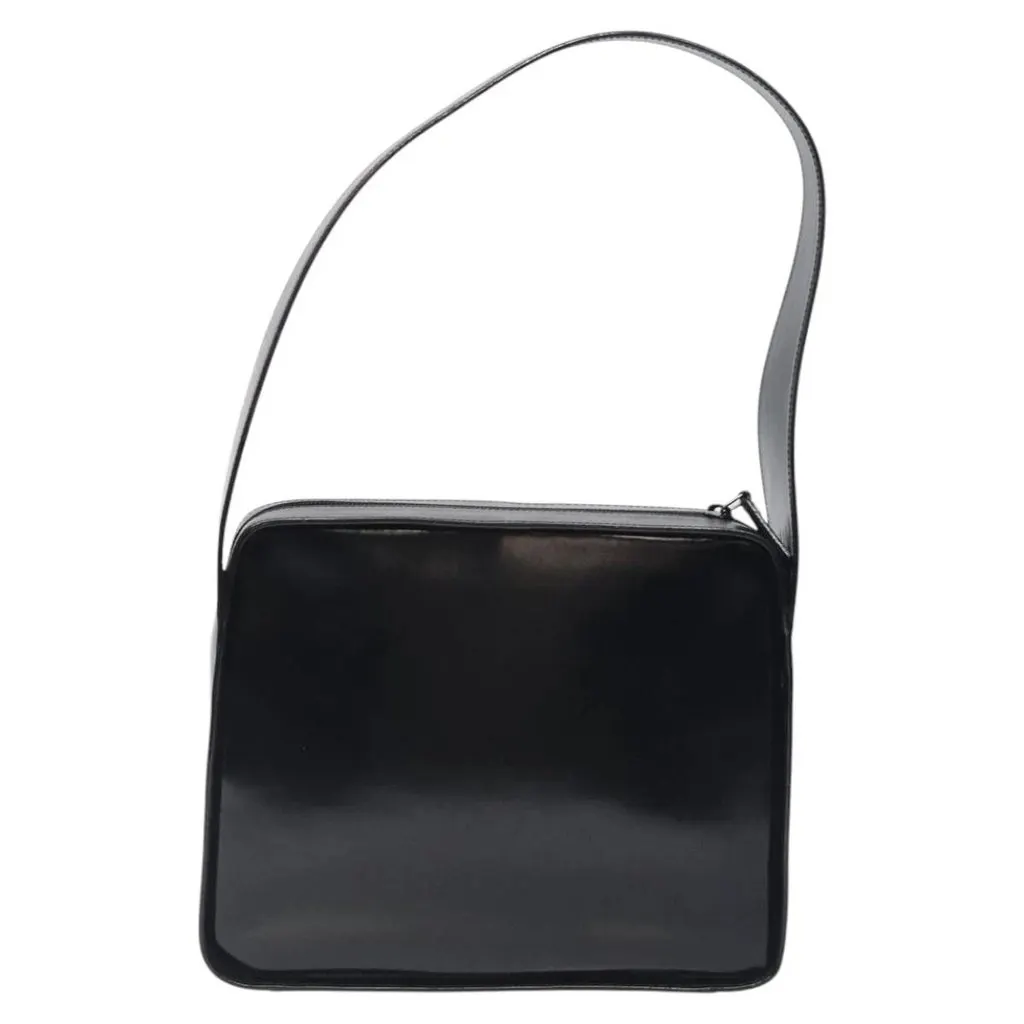 Gucci Shoulder Bag Black Leather Good - Back View