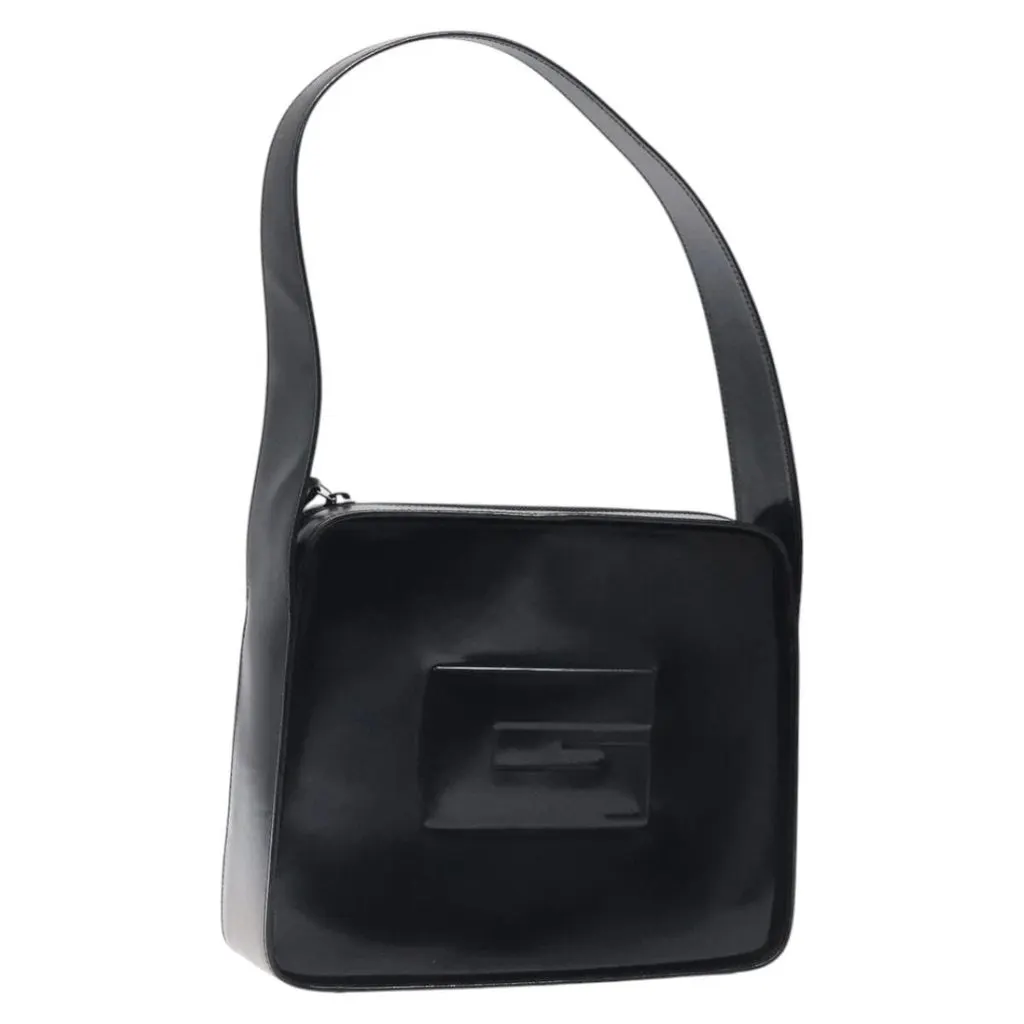 Gucci Shoulder Bag Black Leather Good - Front View