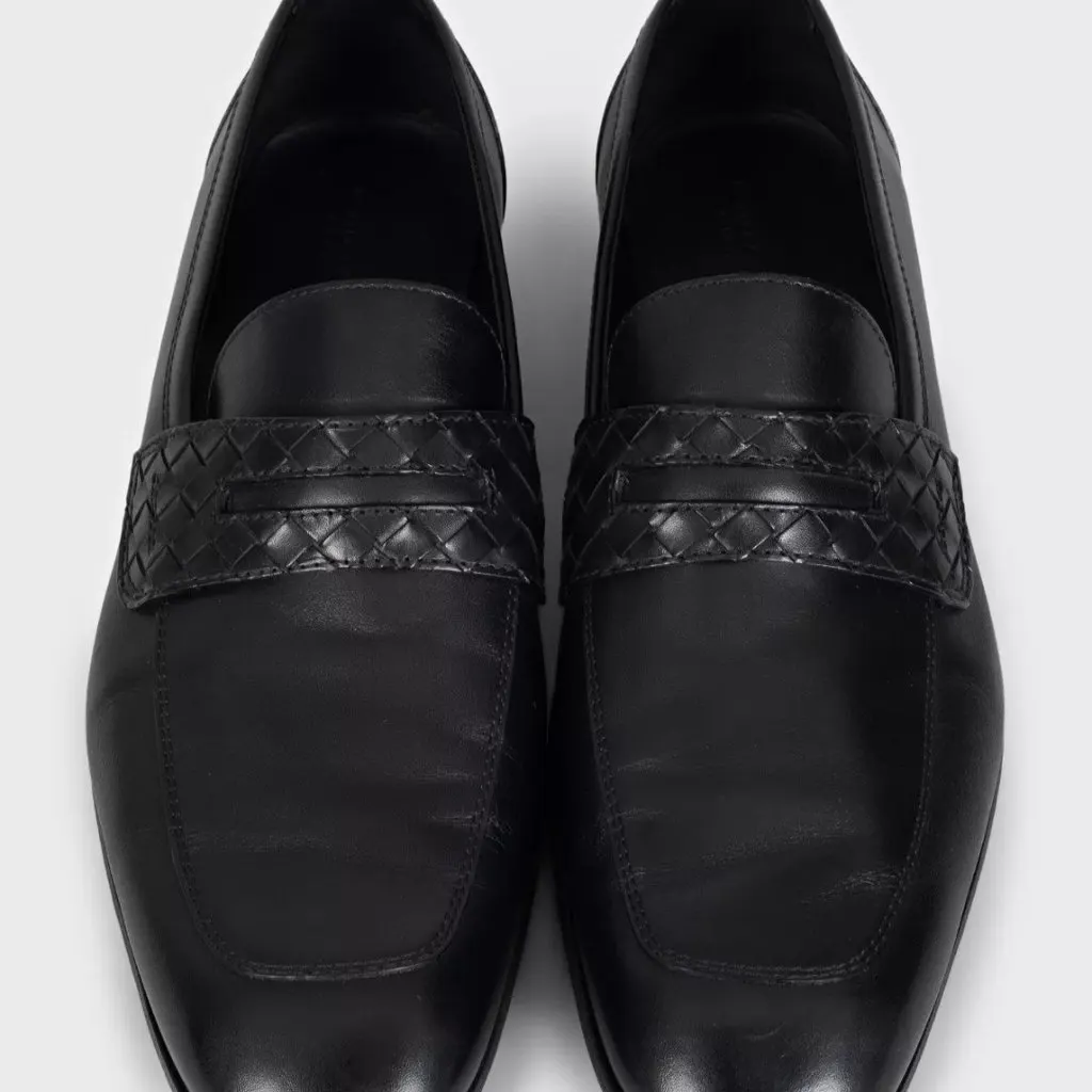 Bottega Veneta Accent Black Loafers Black Leather Very good - Inside View