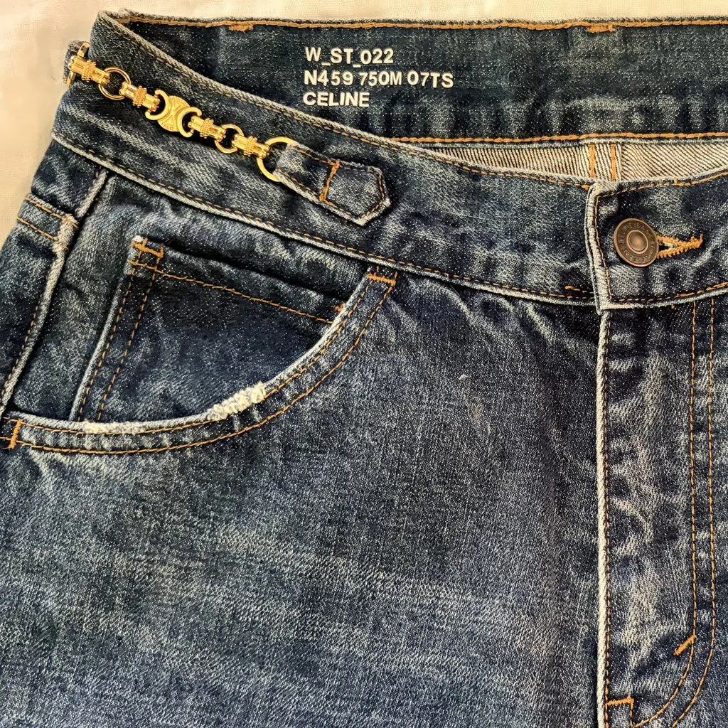Celine Straight Leg Jeans EU36 Blue Cotton Very good - Back View