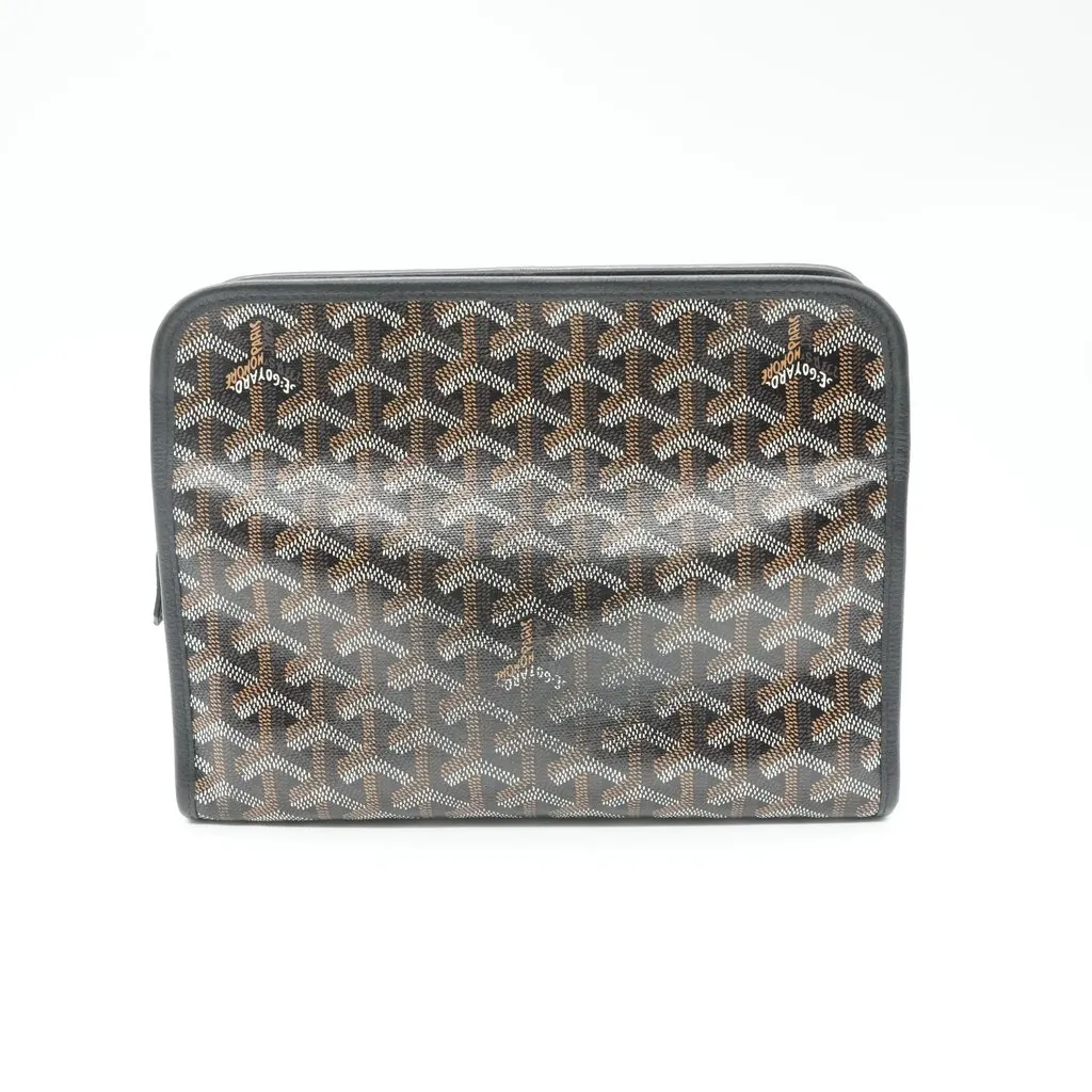 Goyard Jouvence PM Toiletry Bag Black Black Canvas Fair - Back View