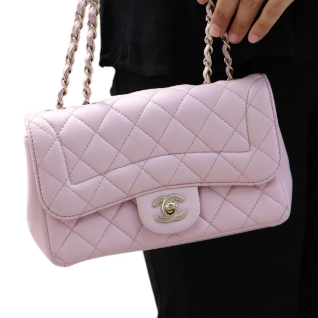 Chanel Timeless/Classique Pink Leather Good - Back View