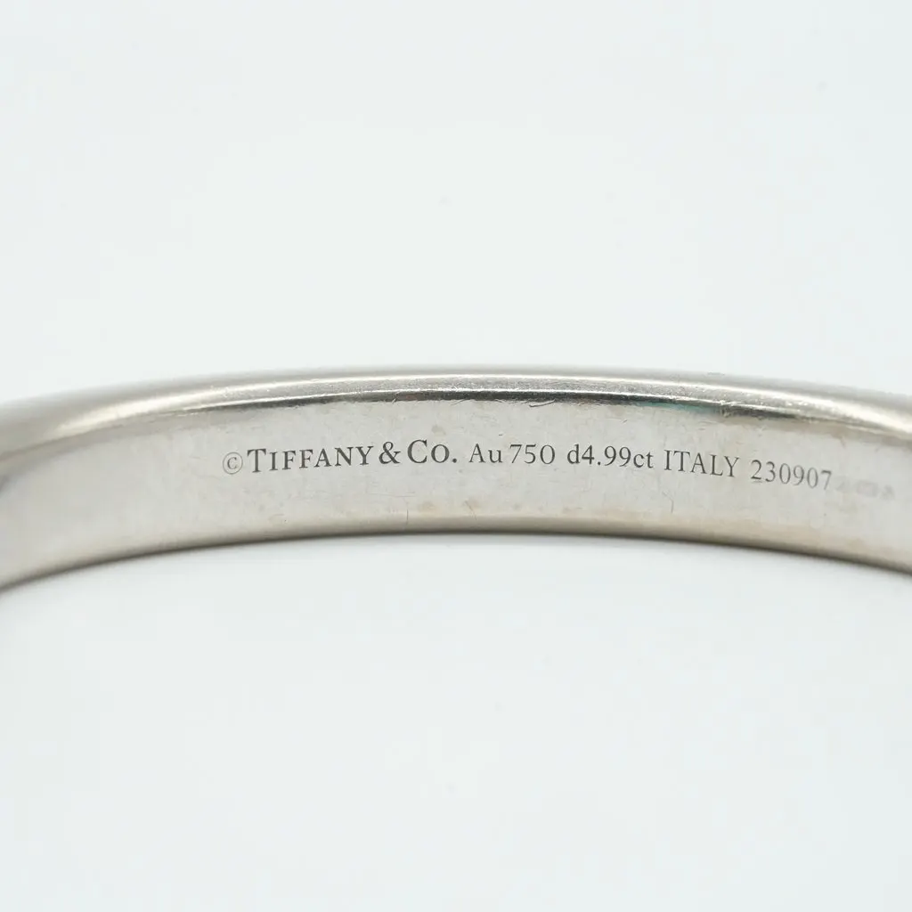 Tiffany & Co Lock Bangle, 18K White Gold, Full Pave Diamonds Medium 42.27g White White Gold Fair - Box View