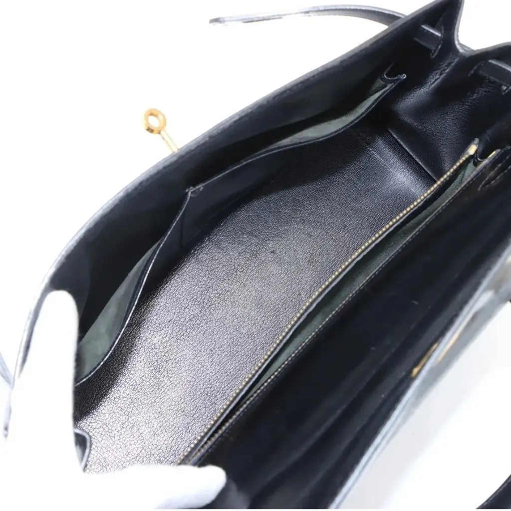 Hermès Kelly  32 Sellier Black Black Leather Good - Model View