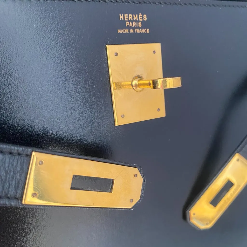 Hermès Kelly  32 Sellier Black Black Leather Good - Box View