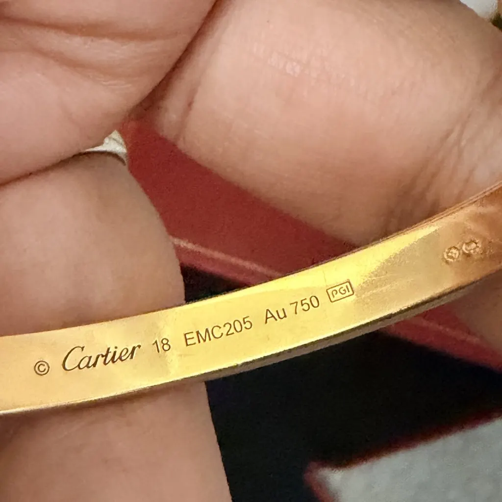 Cartier Love Yellow Gold Cuff Bracelet Gold Gold Good - Model View