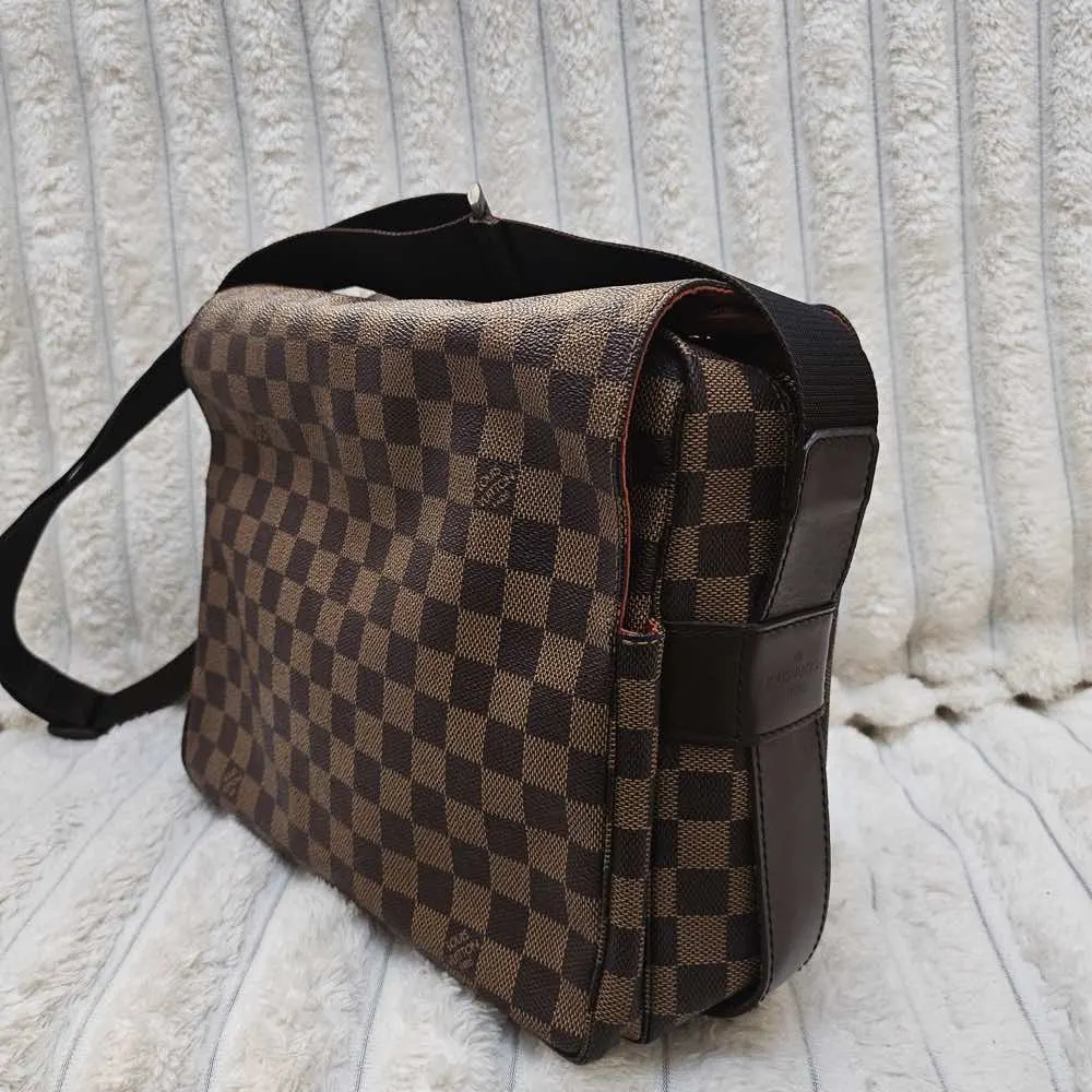 Louis Vuitton Naviglio Messenger Brown Canvas Gold Good - Back View