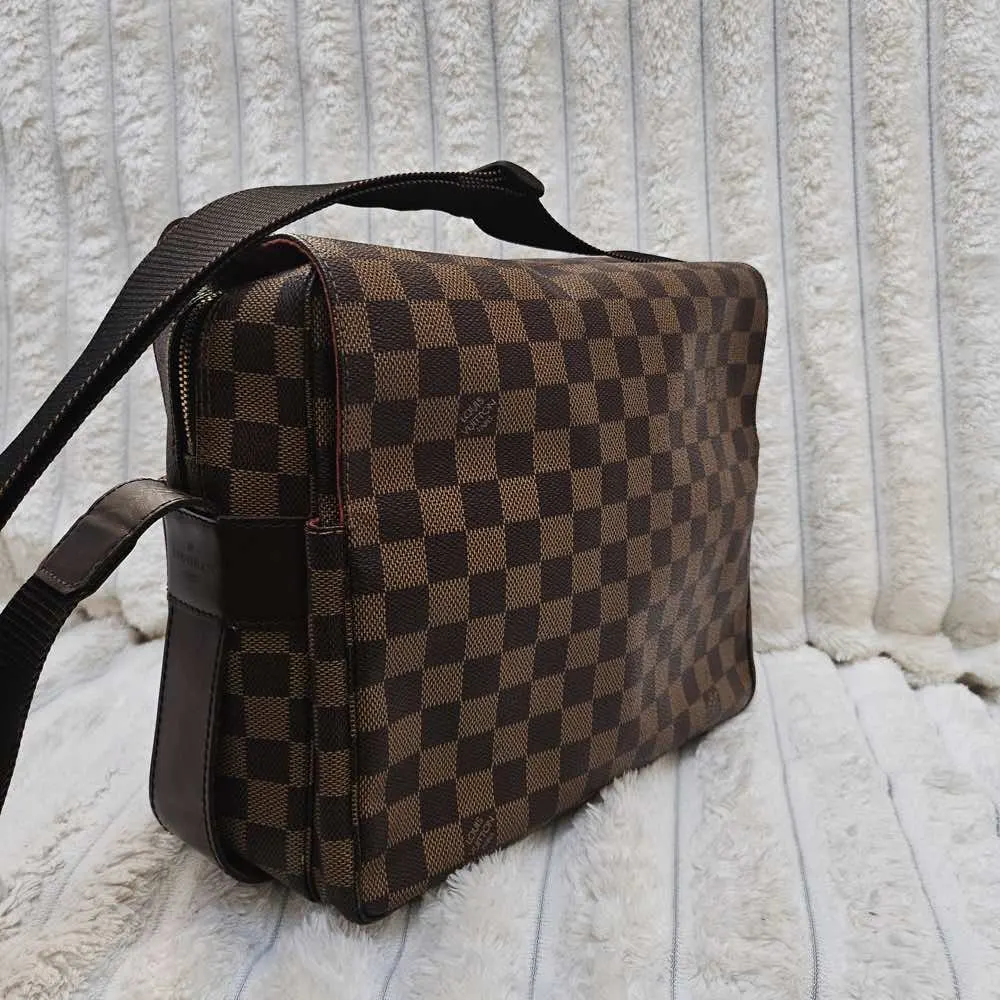 Louis Vuitton Naviglio Messenger Brown Canvas Gold Good - Inside View