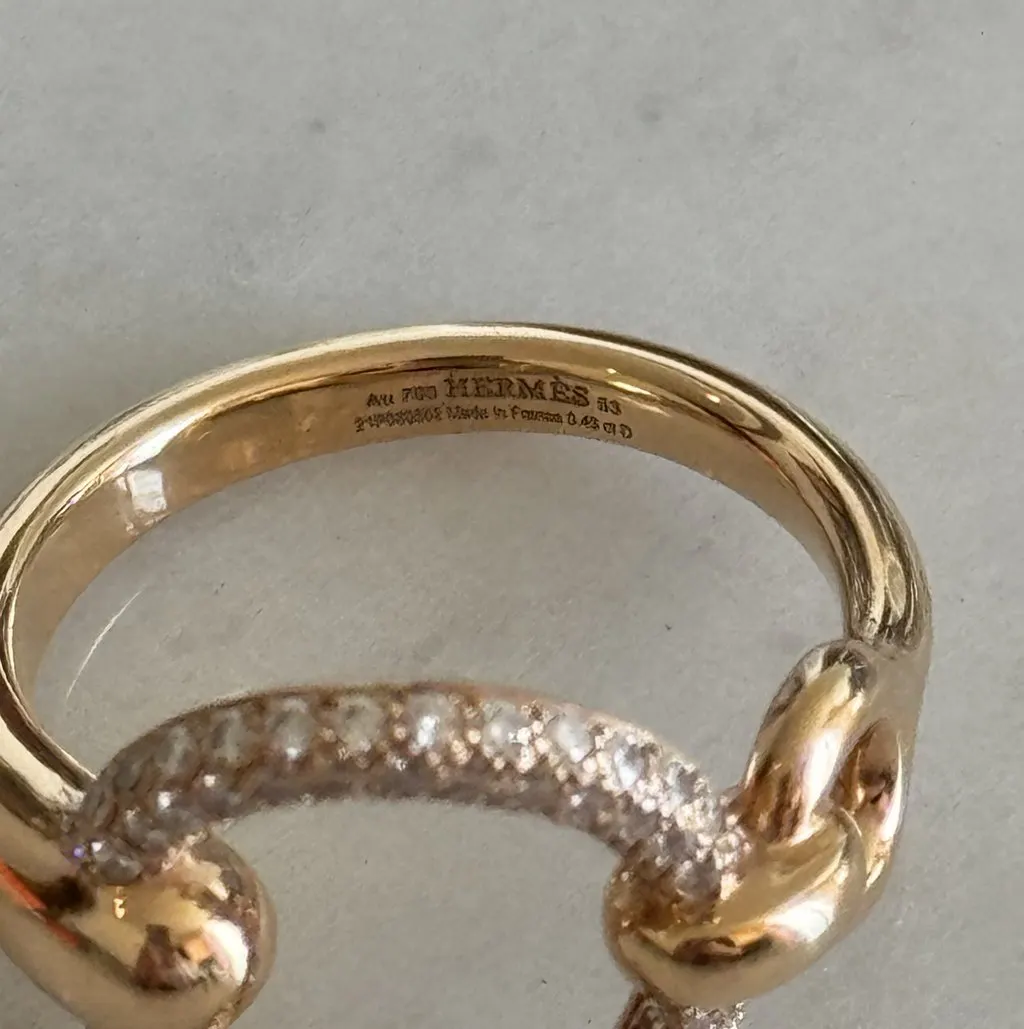 Hermès Filet d'or ring Gold Rose Gold Never worn, with tag - Inside View