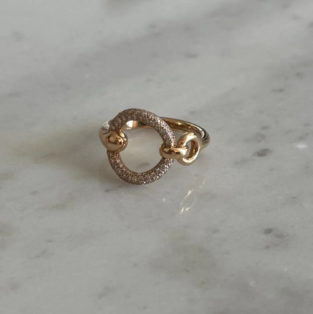 Hermès Filet d'or ring Gold Rose Gold Never worn, with tag - Model View
