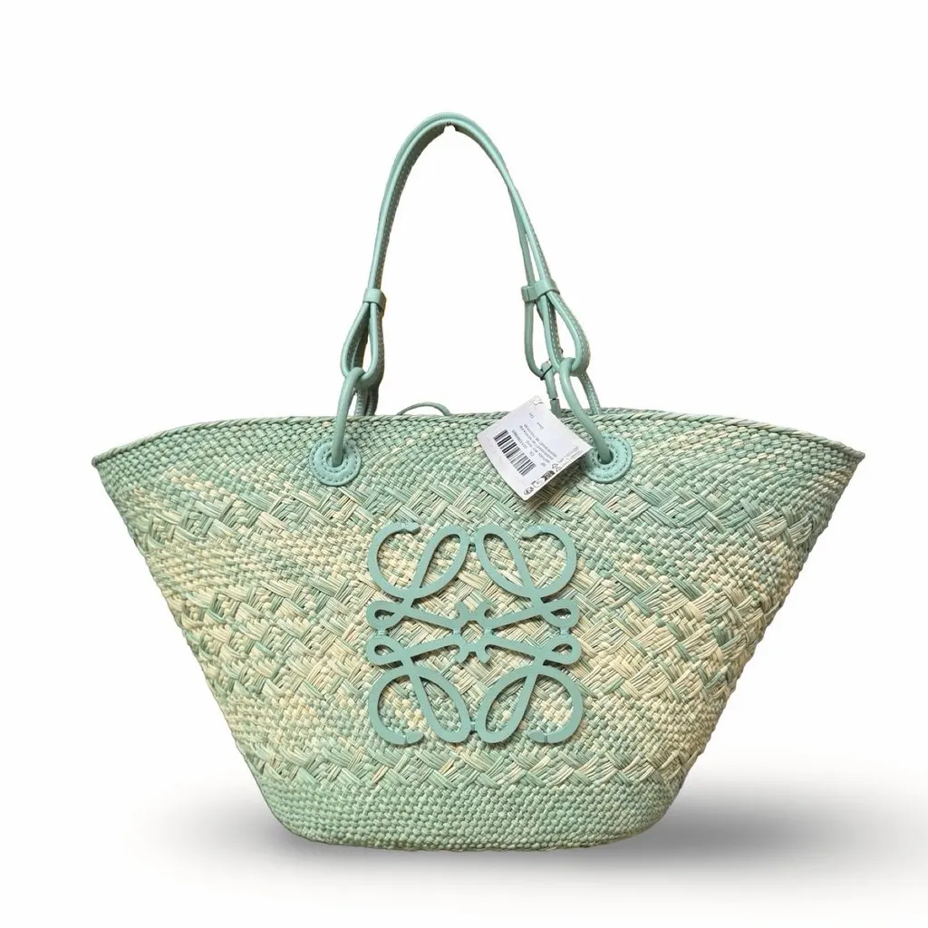 Loewe Tote Anagram Basket MultiColor Rattan Never worn, with tag - Front View
