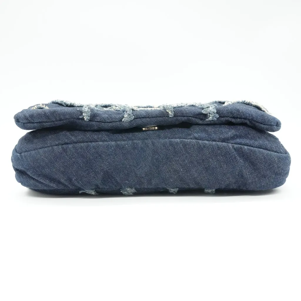 Chanel Flap Triple Chain Denim Blue Denim Fair - Inside View