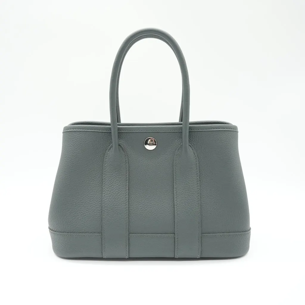 Hermès Garden Party 23 K Green Leather Very good - Back View