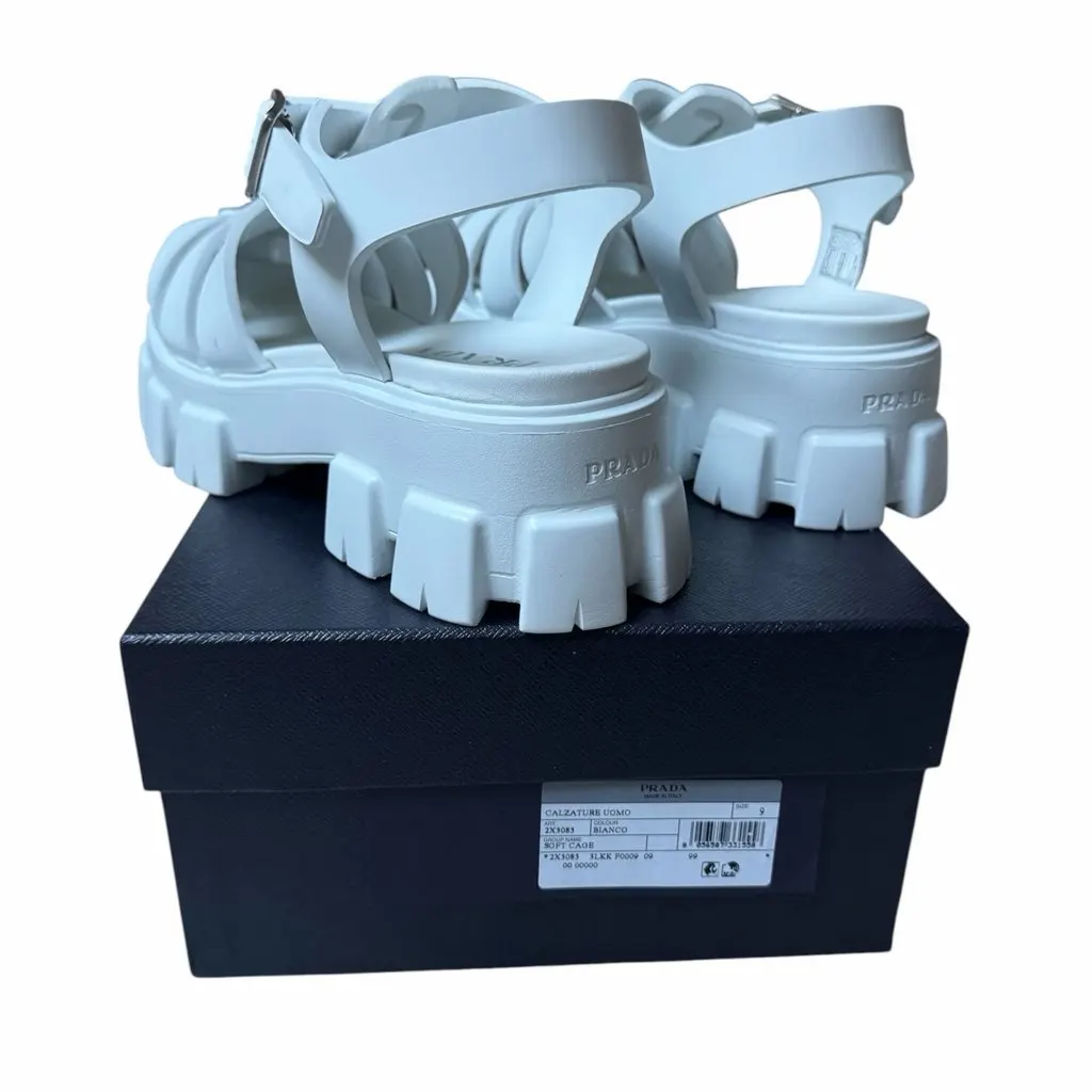 Prada Prada Sandal Monolith White Rubber Never worn, with tag - Back View