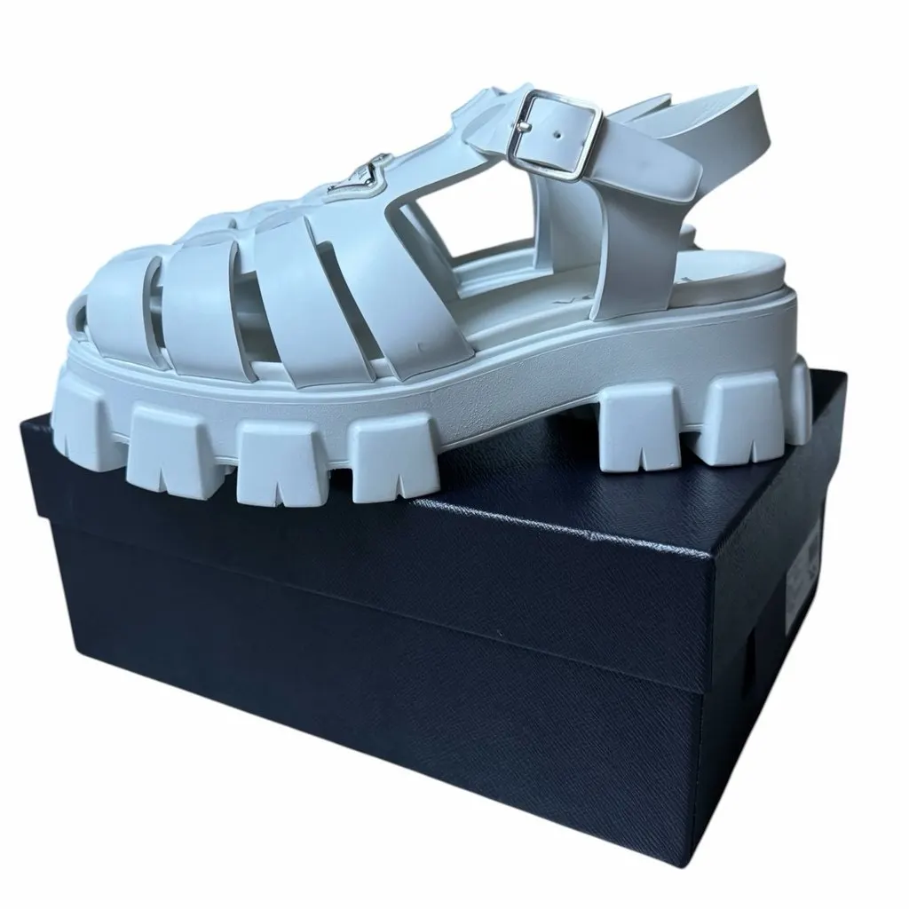Prada Prada Sandal Monolith White Rubber Never worn, with tag - Model View