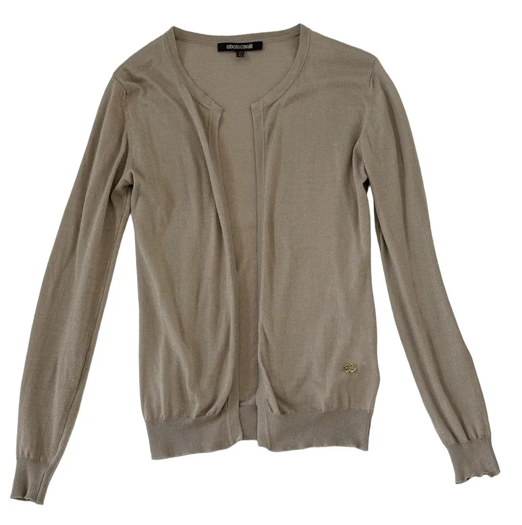 Roberto Cavalli Roberto Cavalli Light Brown Cardigan Beige Cotton Very good - Front View