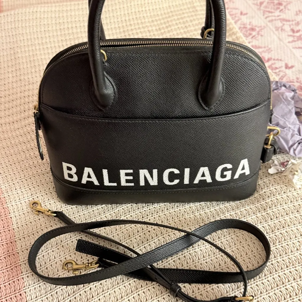 Balenciaga Vanity Round Black Leather Very good - Back View