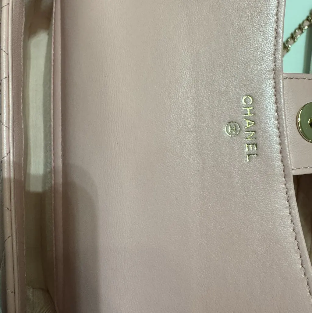 Chanel Wallet on Chain Pink Leather Very good - Model View