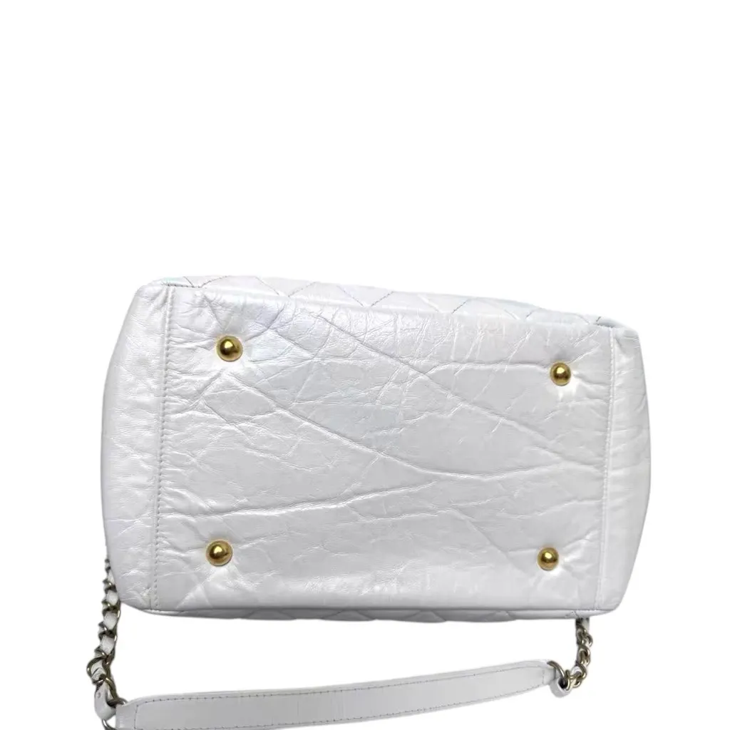 Chanel Aged Bowling White Leather Very good - Box View