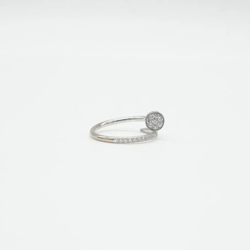 Cartier Juste Un Clou Ring, Small Model, Half-Paved, 18K Whie Gold Size:53 3g White White Gold Very good - Back View