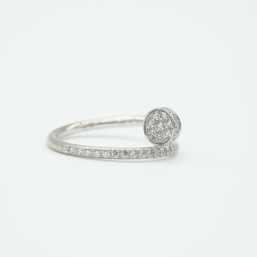 Cartier Juste Un Clou Ring, Small Model, Half-Paved, 18K Whie Gold Size:53 3g White White Gold Very good - Box View