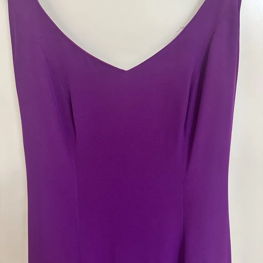 Unsigned Authentic Antonio Riva Milano couture gown, circa 2017. Listed under Unsigned only because Antonio Riva is not currently available in the Libas brand list. Purple Polyester Very good - Back View