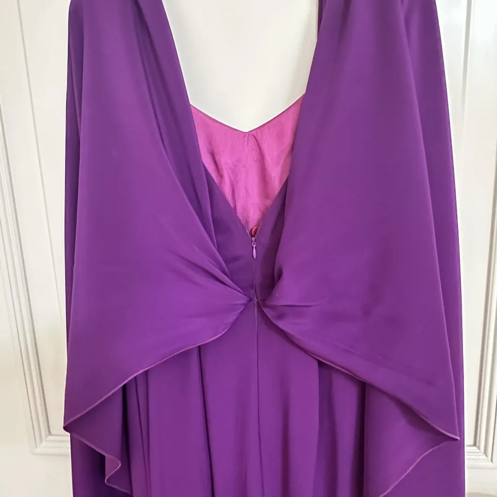 Unsigned Authentic Antonio Riva Milano couture gown, circa 2017. Listed under Unsigned only because Antonio Riva is not currently available in the Libas brand list. Purple Polyester Very good - Box View
