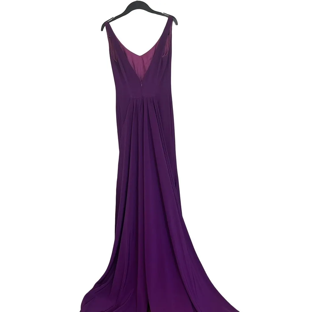 Unsigned Authentic Antonio Riva Milano couture gown, circa 2017. Listed under Unsigned only because Antonio Riva is not currently available in the Libas brand list. Purple Polyester Very good - Front View