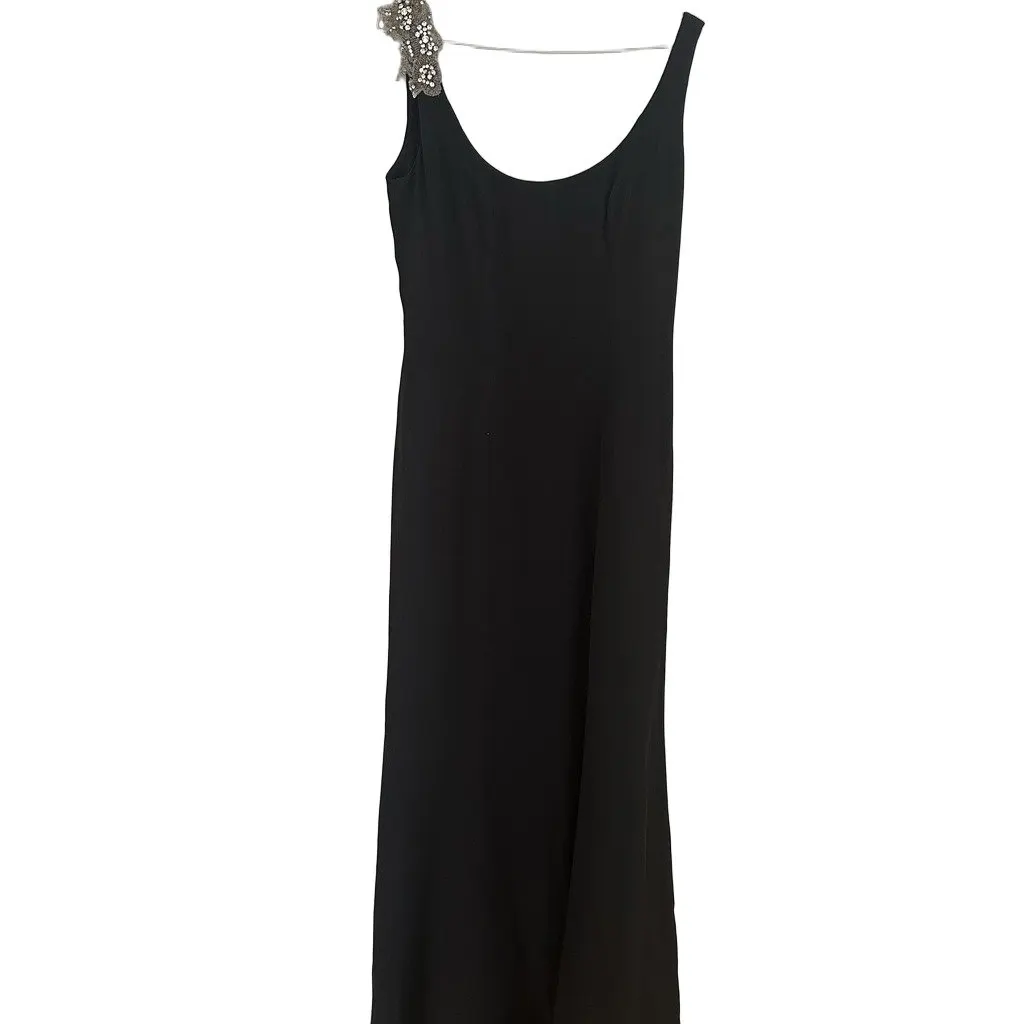 Unsigned Antonio Riva Milano Black Embellished Evening Gown