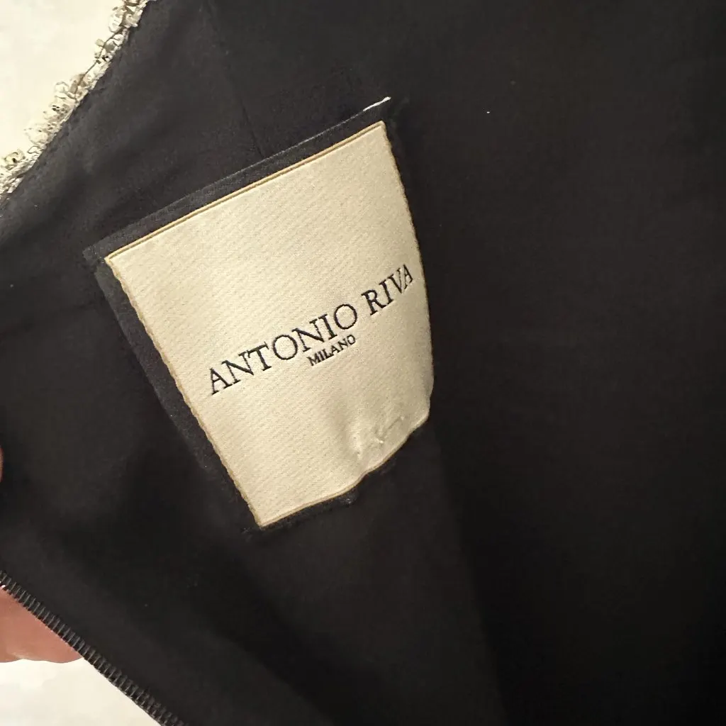 Unsigned Antonio Riva Milano Black Embellished Evening Gown Black Very good - Model View
