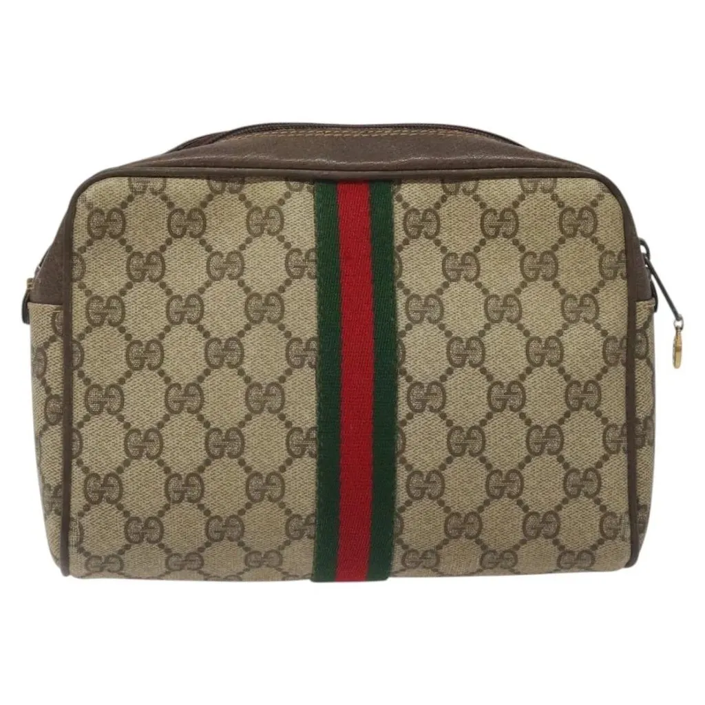 Gucci clutch bag Beige Canvas Good - Back View