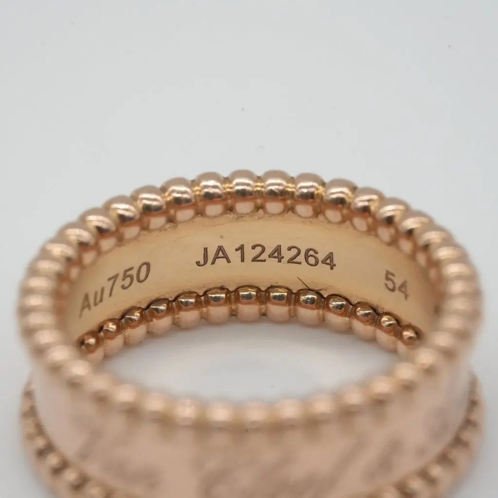 Van Cleef & Arpels Perle Signature Ring, 18K Rose Gold Size 54 8.3g Gold Rose Gold Good - Box View