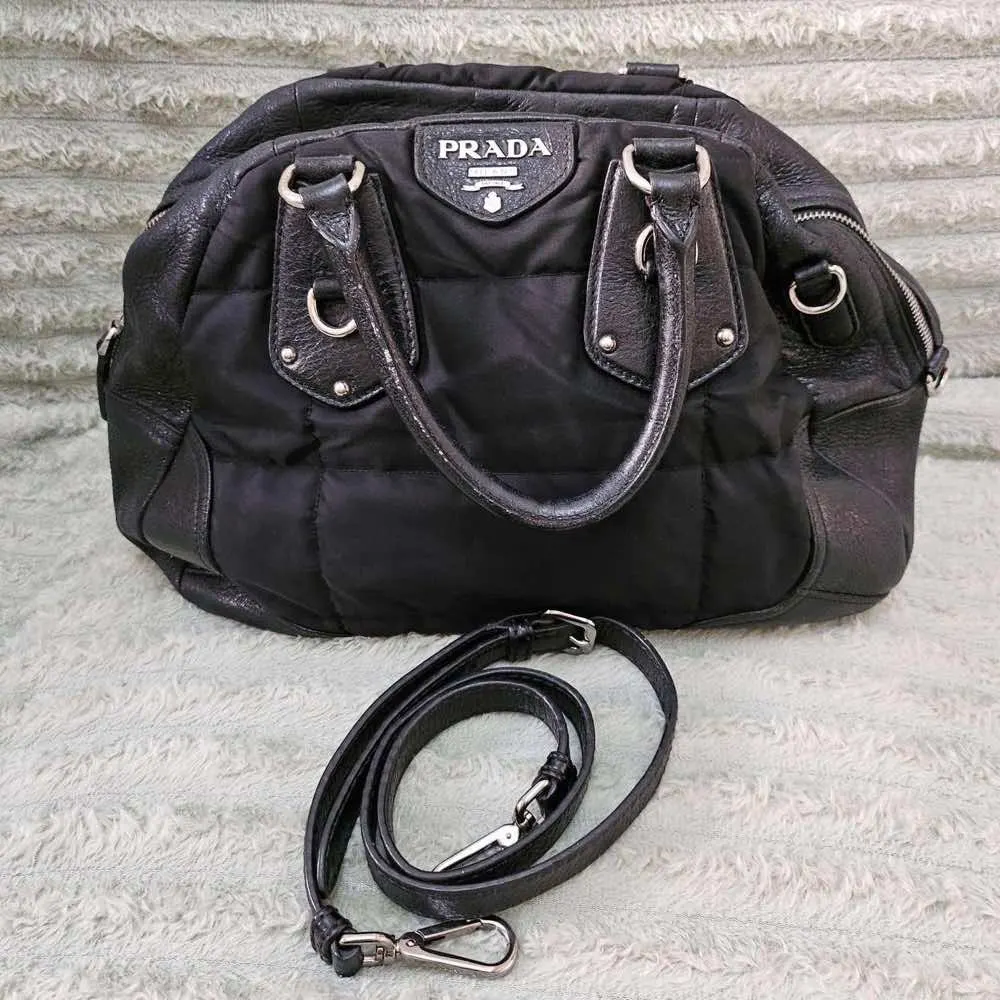 Prada Tessuto Satchel Black Good - Inside View
