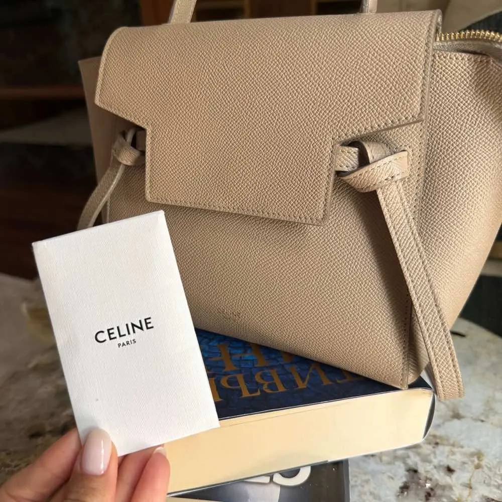 Celine Belt Beige Leather Never worn - Model View