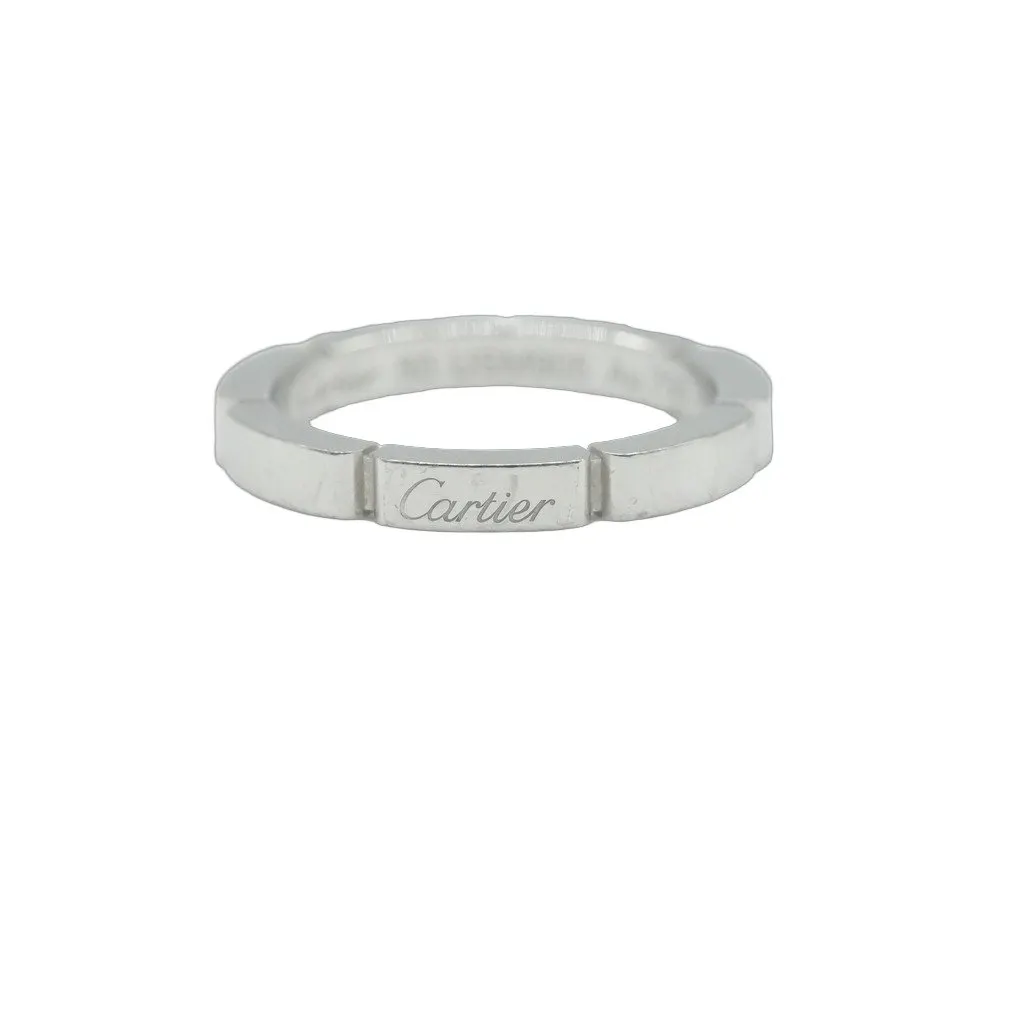 Cartier Maillon Panthere Wedding Band 18K White Gold Size:50 4.1g White White Gold Good - Front View