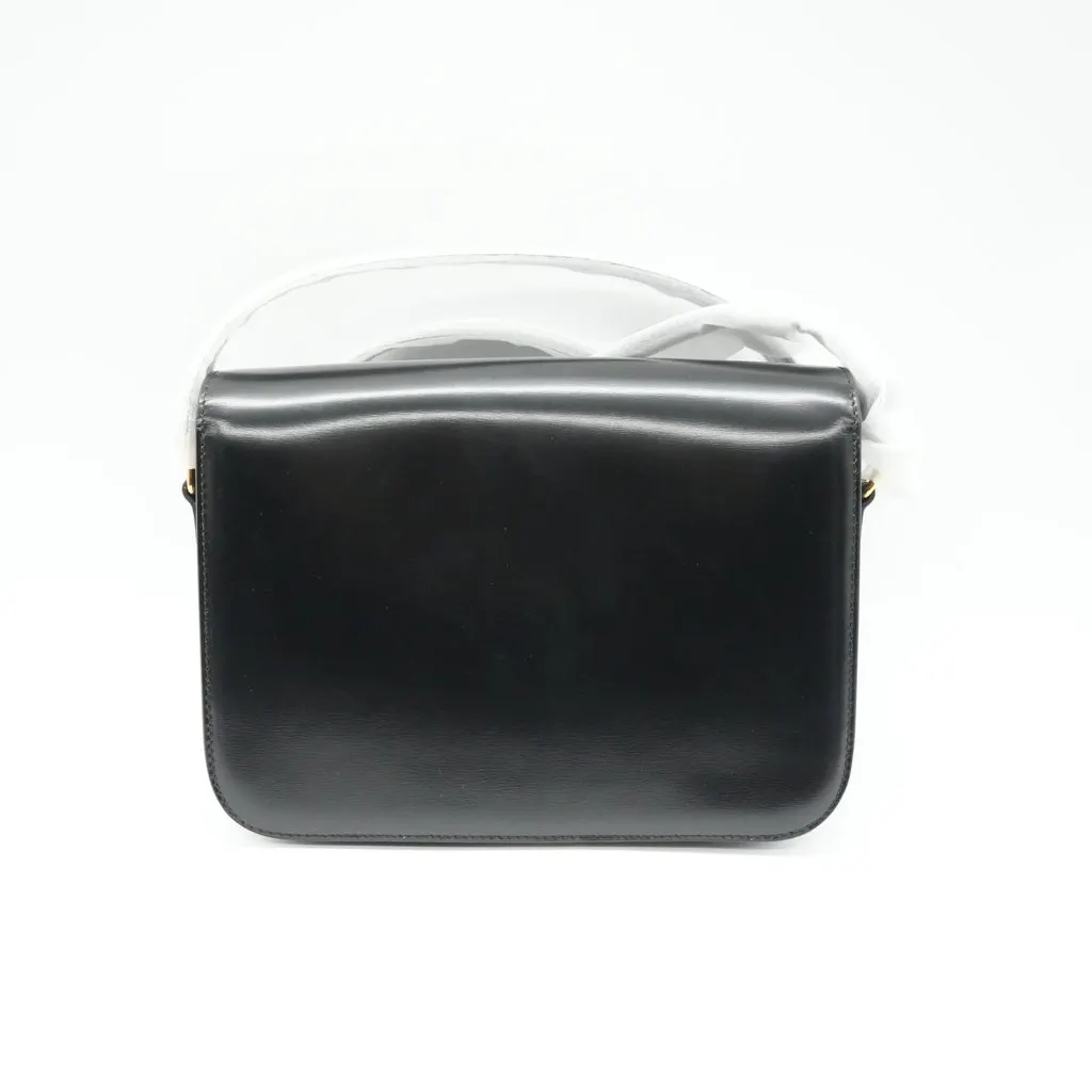 Celine Classique Triomphe Shiny Calfskin Balck Bag Black Leather Very good - Back View