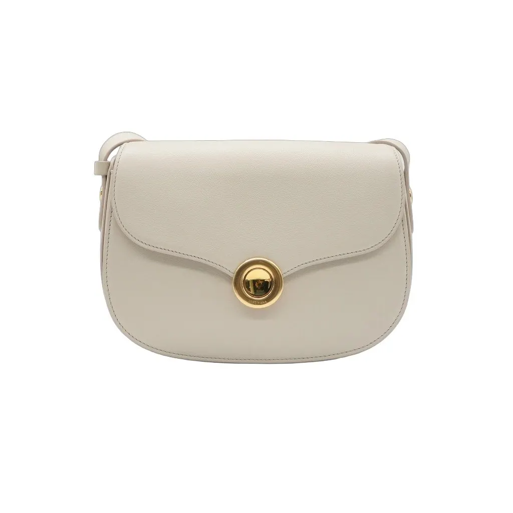 Loro Piana Small Ghiera Shoulder Bag Cream Beige Leather Good - Front View