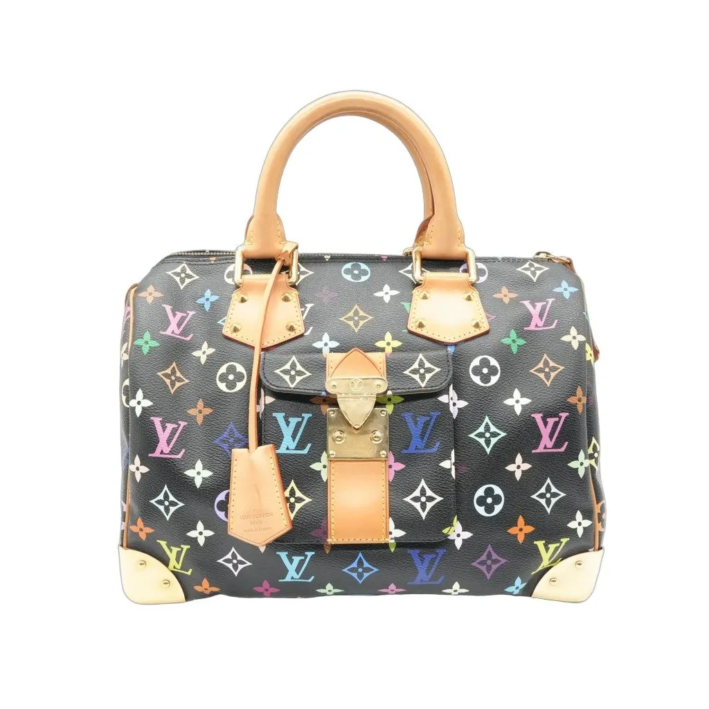 Louis Vuitton Speedy 30 Black Multicolor