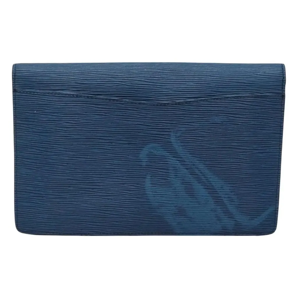 Louis Vuitton Clutch Blue Leather Good - Back View
