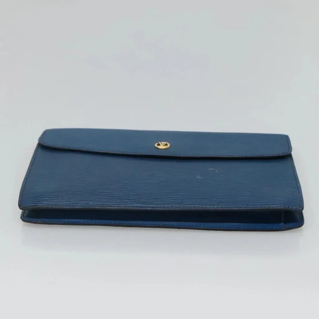 Louis Vuitton Clutch Blue Leather Good - Inside View